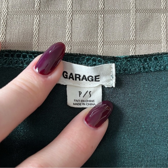 Garage Forest Green Velour Tube Top - Picture 3 of 4